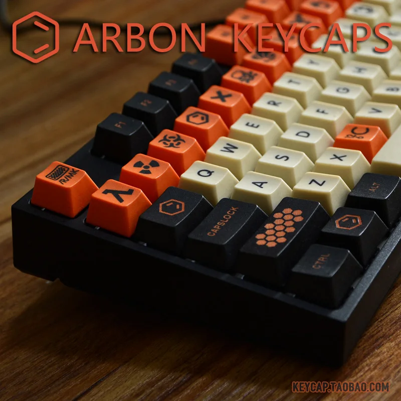 Keycap 84 клавиши PBT Сублимация 84 механическая клавиатура оригинальная высота брелки индивидуальная добавка маленькая Пчелка большой углерод