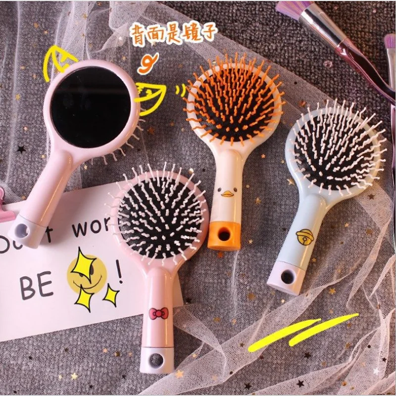 Расческа массажная портативная с зеркалом Антистатическая для дома и