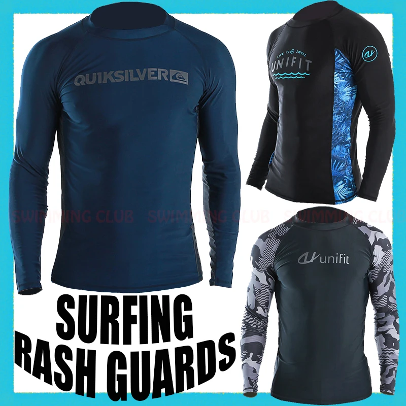 MEN'S RASH GUARDS LONG SLEEVES rash guard surfing swimsuit for BEACH SURFING SWIMMING WATER SPORTS GYM