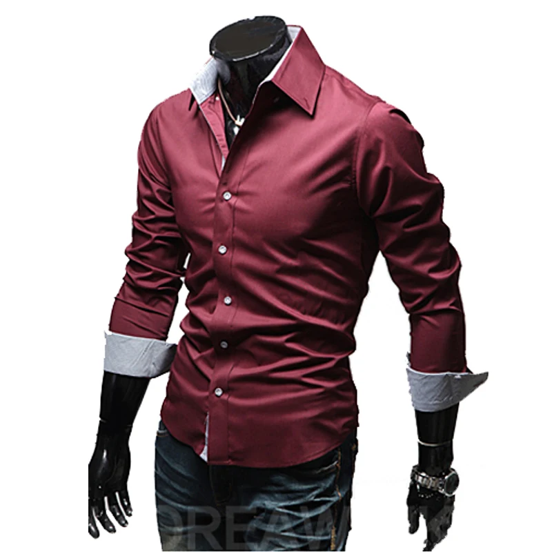Мужские Повседневное рубашки 2020 горячая распродажа мужские Slim Fit платье рубашка
