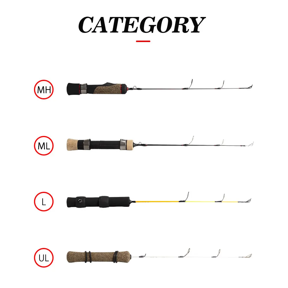 Зимняя ледяная Удочка s 41 см 50 см 56 см портативная спиннинговая удочка для ловли рыбы MH ML UL L