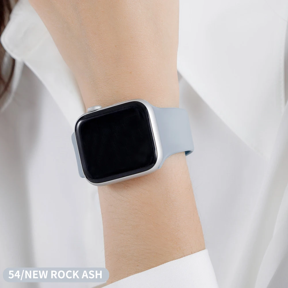 New rock ash Ремешок для Apple Watch 38 мм 42 мм iWatch 4 ремешка 44 мм 40 мм спортивный силиконовый ремень браслет Apple watch 5 4 3 2 Аксессуары для ремешка - Цвет ремешка: New rock ash
