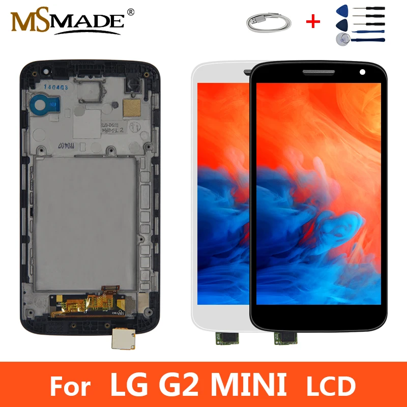 ЖК-дисплей для LG Optimus G2 Mini D620 D618, сенсорный ЖК-экран, дигитайзер, запасные части с рамкой, Протестировано