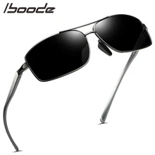 IBOODE, поляризационные солнцезащитные очки, для женщин и мужчин, винтажные, квадратные, металлические, для вождения, с защитой от ультрафиолета, солнцезащитные очки, Роскошные, фирменный дизайн, Gafas De Sol