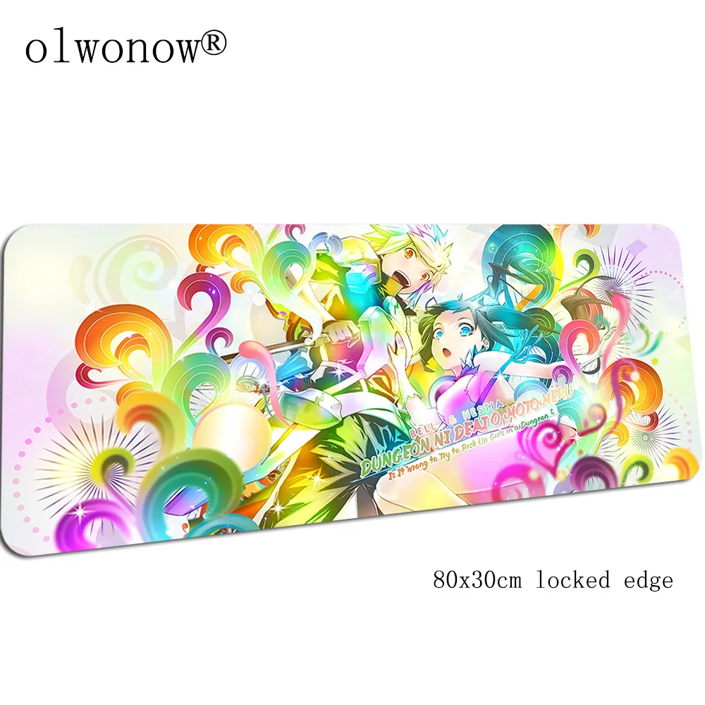 DanMachi mousepad gamer Kawaii 800x300x3mm gaming mouse pad wrist rest notebook pc accessories padmouse ergonomic mat - Цвет: design 3