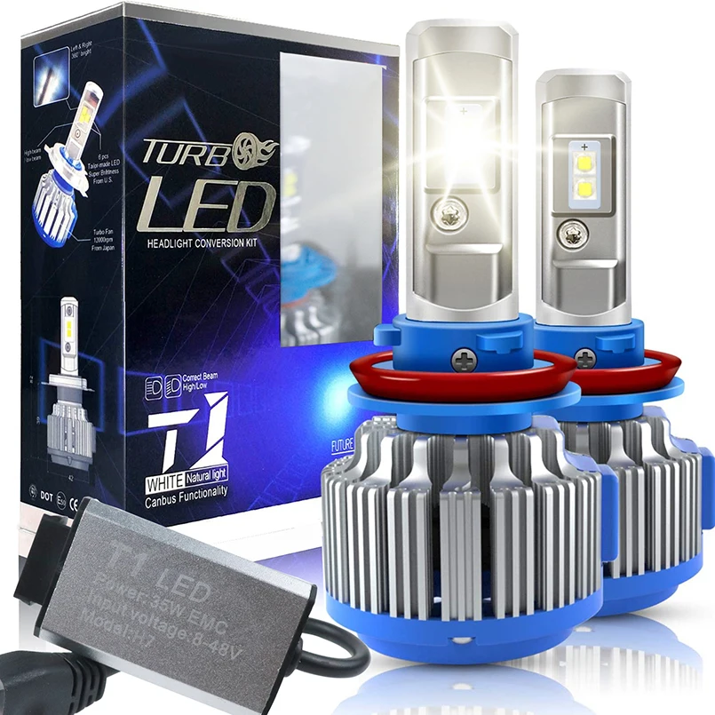 T1 Car H7 LED Headlight CANBUS 80W 8000Lm H1 H3 H4 h7 led 20000lm H11 9005 HB3 9006 HB4 9007 Automobile Bulb White 6000K | Автомобили и