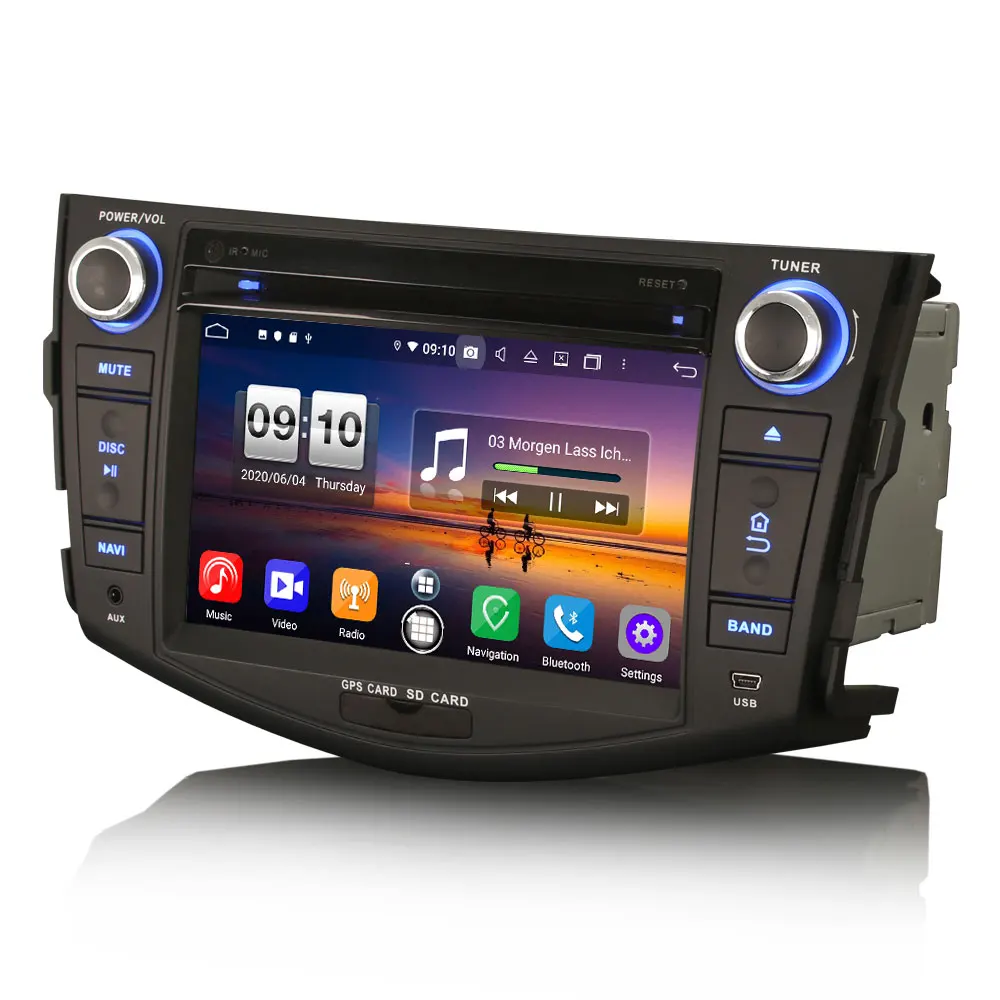 Автомобильная Мультимедийная система 7 дюймов Android 10 0 DVD GPS радио для Toyota RAV4 2006-2012 с