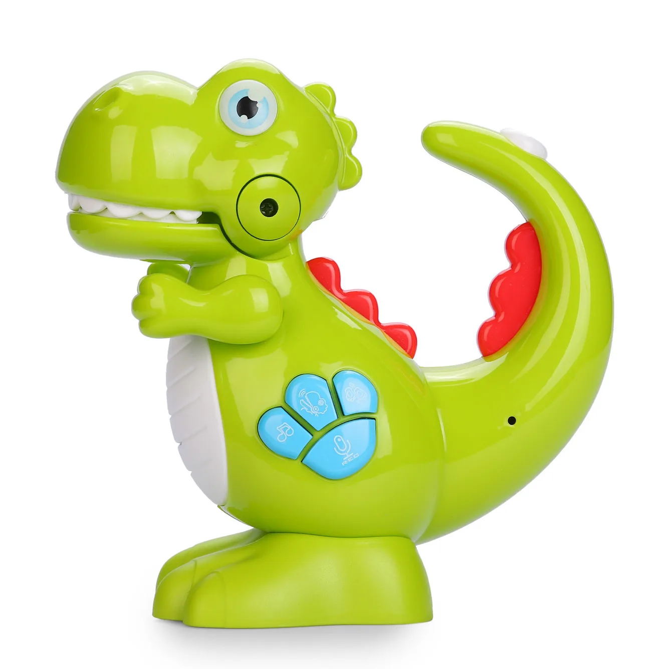 Игрушка-динозаврик Happy Baby "REXY", музыкальная, с функцией записи голоса, зеленая