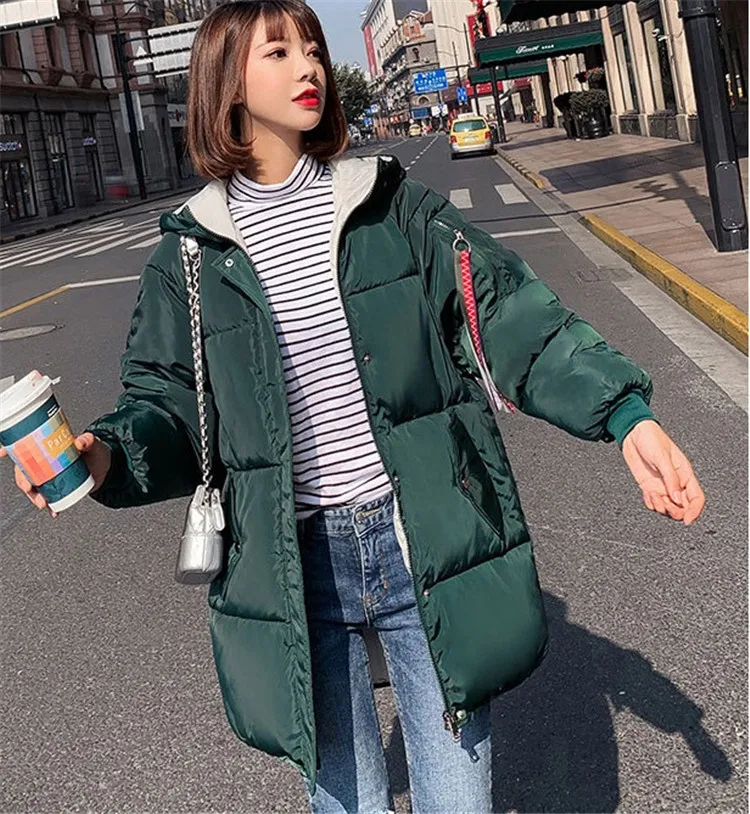New fashion plus size winter parkas students coat down cotton jacket women hooded thicken Loose warm outerwear female G540