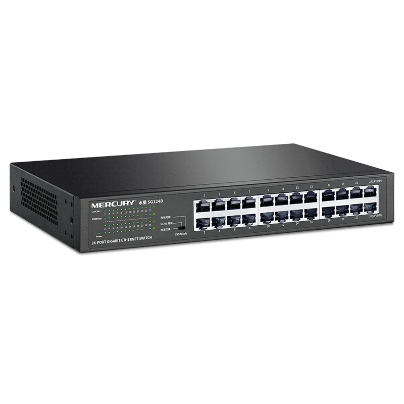 MERCURY SG124D 24 Порты и разъёмы гигабитный коммутатор 10/100/1000 Мбит/с Ethernet сетевой Настольный переключатель в стойке