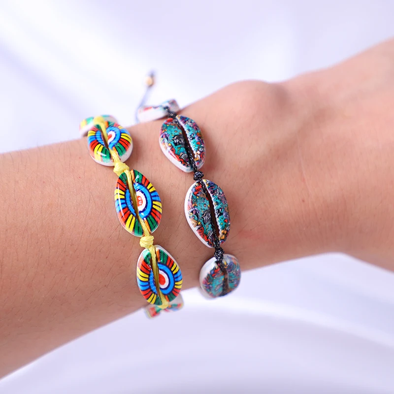 2019 HEYI браслеты из ракушек для женщин Нежный веревочный браслет-цепочка бусины