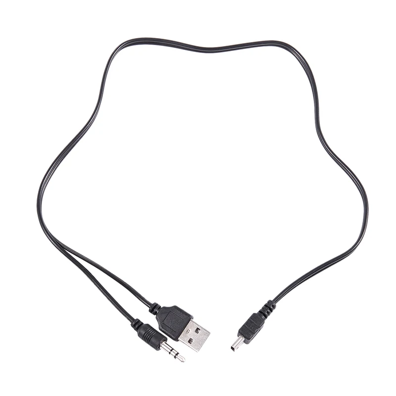 USB 2,0 для Mini B штекер 3,5 мм разъем кабель для передачи данных и аудио 50 см/2" 5 шт. черный