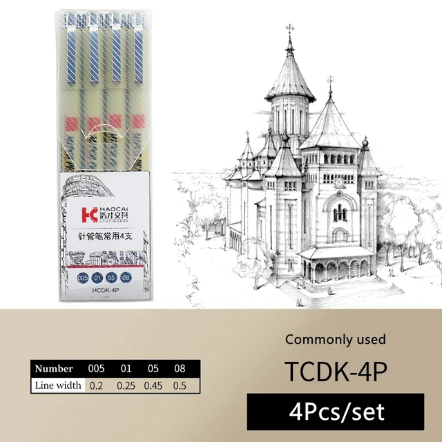 Pigment Liner Micron Ink Art Marker Pen Calligraphy Brush Pens Black Fineliner Sketching Manga Drawing Hand Lettering White Pen 4Pcs set B-1