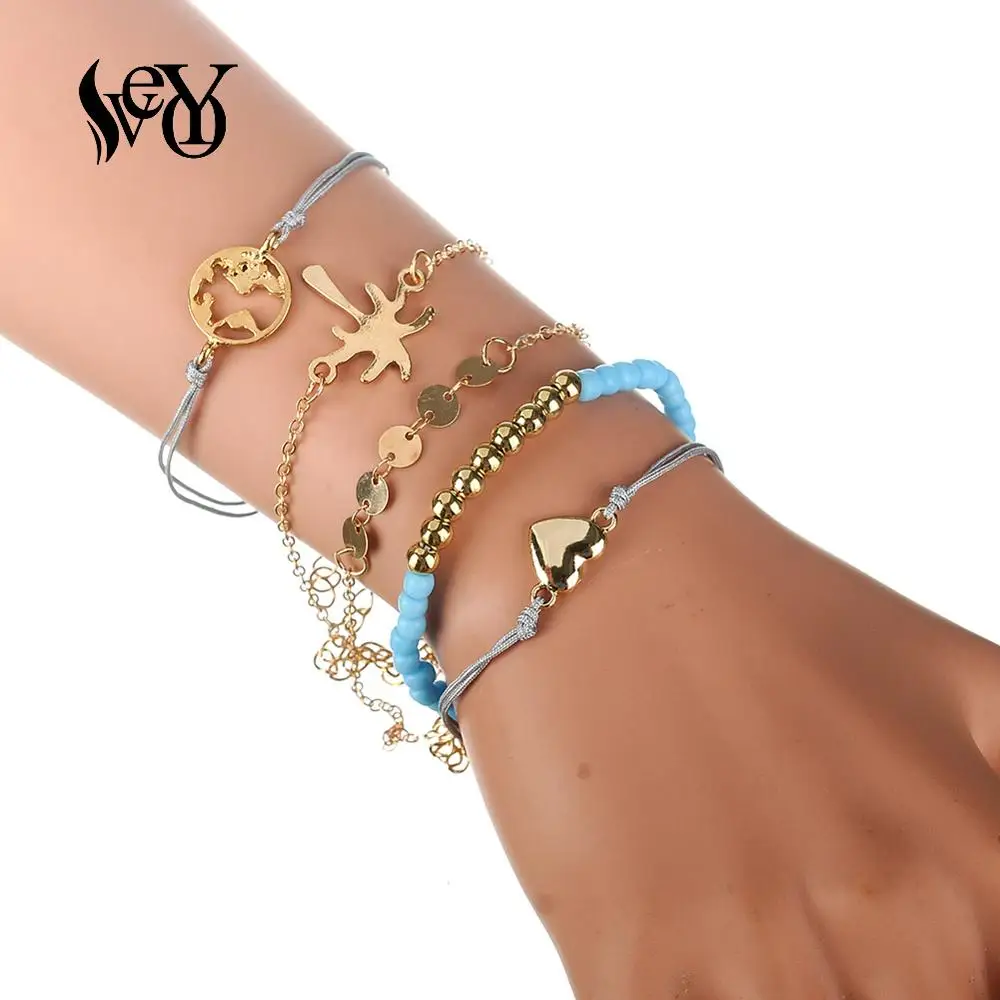VEYO Bohemia marble Chain цинковый сплав Смешанные браслеты для женщин очаровательный