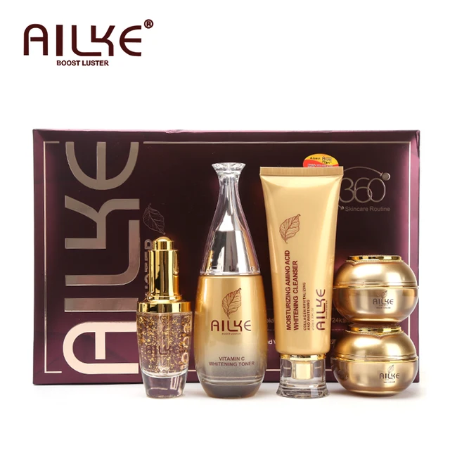 סט טיפוח עור AILKE להבהרה, הפחתת קמטים, כתמים כהים, נגד הזדקנות, קוסמטיקה יופי סיטונאית לנשים לכל סוגי העור 1
