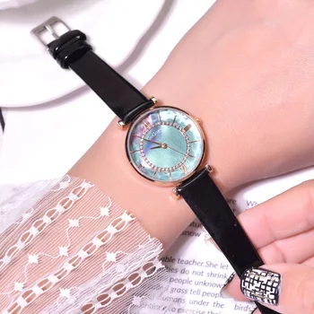 

Luxury Women's Fashion Watches High Quality Elegant Diamond Ladies Wristwatches Casual Geometric Surface Leather Female Watch