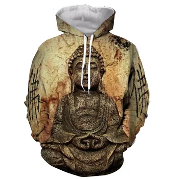 

Fashion Hoodies Men/women Figure Of Buddha 3d Printing Hoodie Sweatshirt Long Sleeves Hip Hop Style Streetwear Casual Tops
