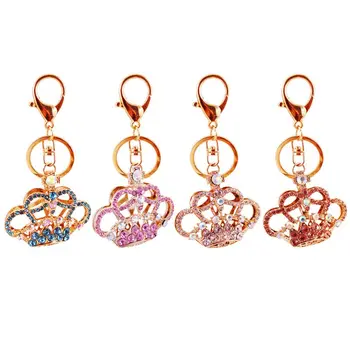 

Lovely Crown Shape Key Chain Pendant Fashion Style Rhinestone Purse Widgets X5XA
