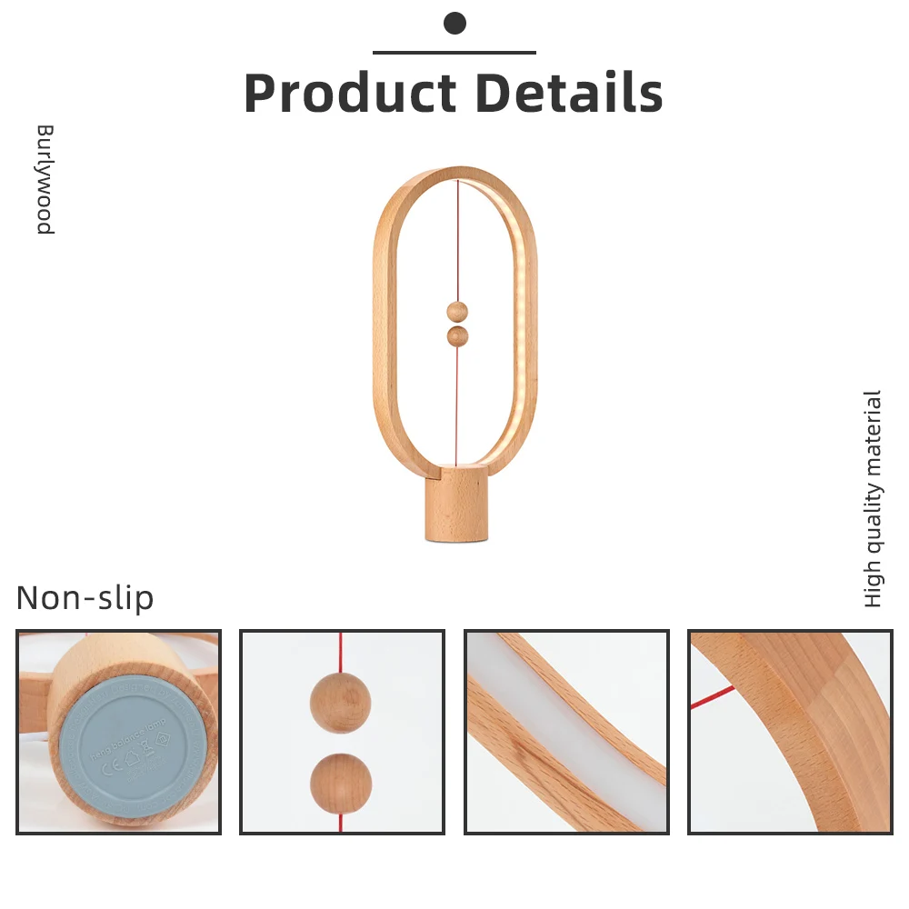 Comprar Aimkeeg lámpara de equilibrio inteligente creativa LED luz de noche de mesa con interruptor magnético alimentado por USB Lámpara de noche de oficina de dormitorio decoración del hogar