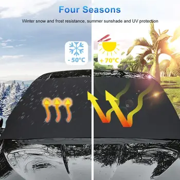 

Four Seasons Windshield Snow Cover Ice Removal Wiper Visor Protector Weather Resistant Auto Sun Shade For Cars Trucks Vans