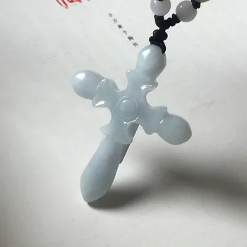 

Natural Jadeite A Goods Crosses Hanging God's Christian Holy Goods Jade Drop Jesus Eliminating Evil Hanging Certificate
