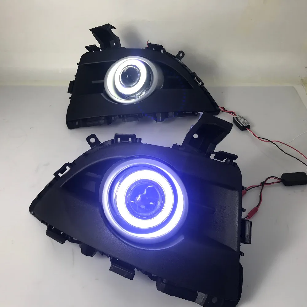 RQXR противотуманная фара вождение свет в сборе для Mazda 5 2008-11 cob angel eye светодиодные дневные ходовые огни сигнал поворота