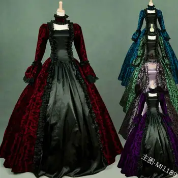 

Medieval Cosplay Palace Princess Dress plus 5xl Adults Vintage evening gown for Women Lace Long Sexy Party Halloween Costume