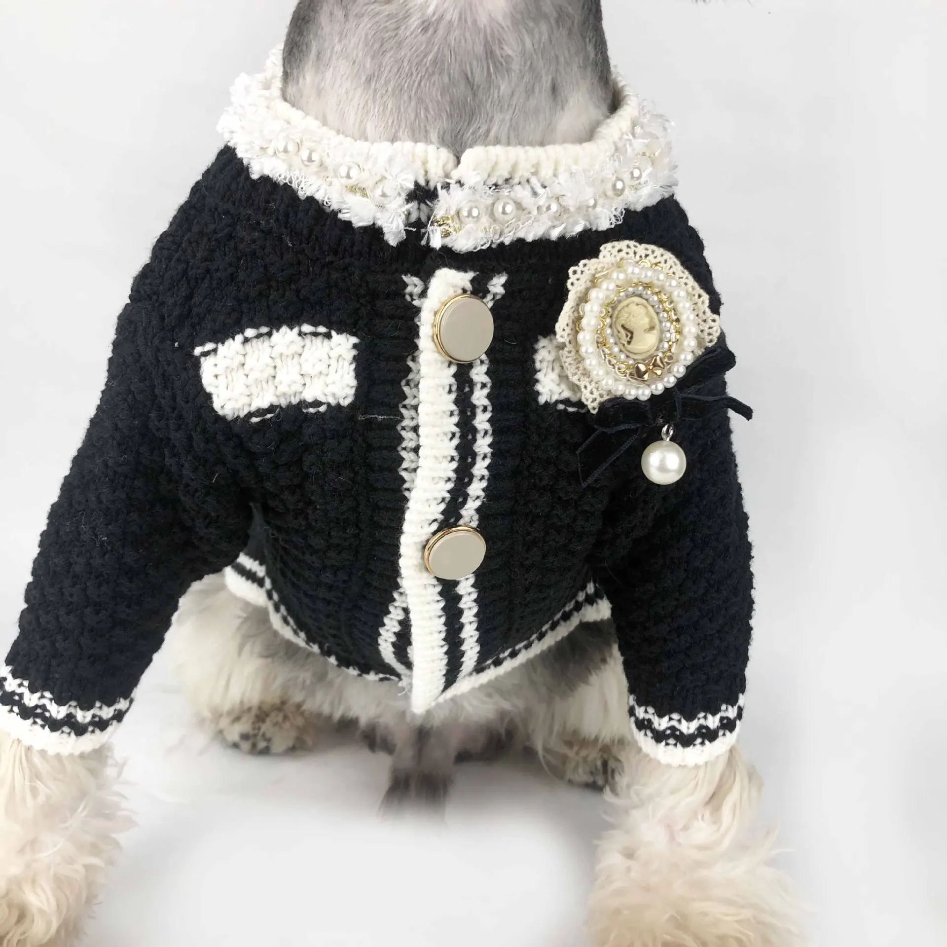Осенне-зимняя одежда для собак для маленьких собак Одежда для домашних животных Французский бульдог теплый свитер костюм для мопса Чихуахуа Одежда S-2XL