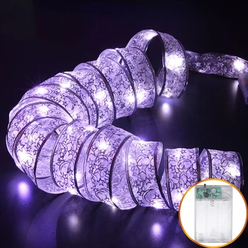 

4M Christmas Garden Party Decoration Battery Powered Satin 40 LED Bulbs Holiday String Moon, Stars Lights