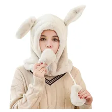 Новая Милая шапка с заячьими ушками, шапка для знаменитостей с милыми ушами, теплая шапка с заячьими ушками, теплая шапка с защитой от холода и ветра