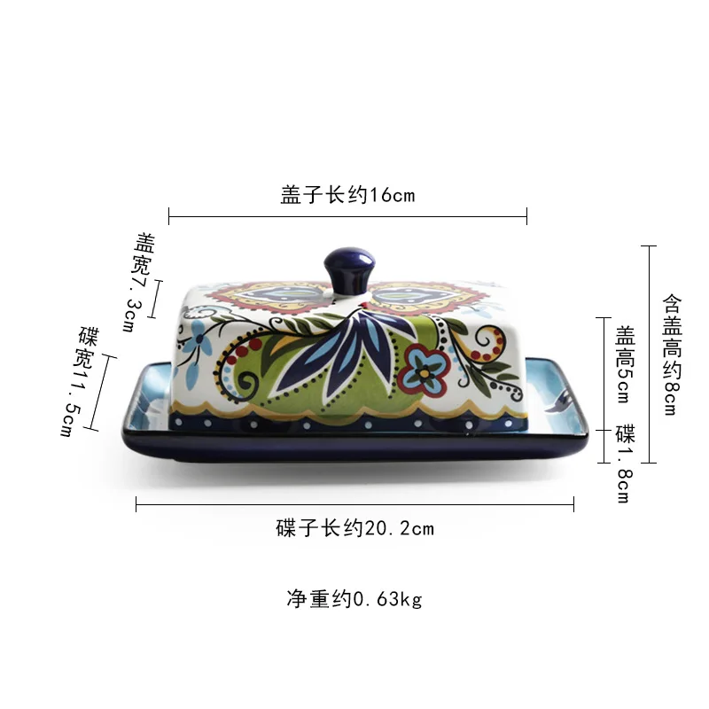 European and American Creative Ceramic Butter box European tableware with lid butter plate dessert plate butter cheese box