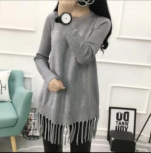 Women Turtleneck Pullover Black Sweater 2020 Autumn Winter Korean Style Long Sleeve Tassel Warm Knitted Female E458 | Женская одежда
