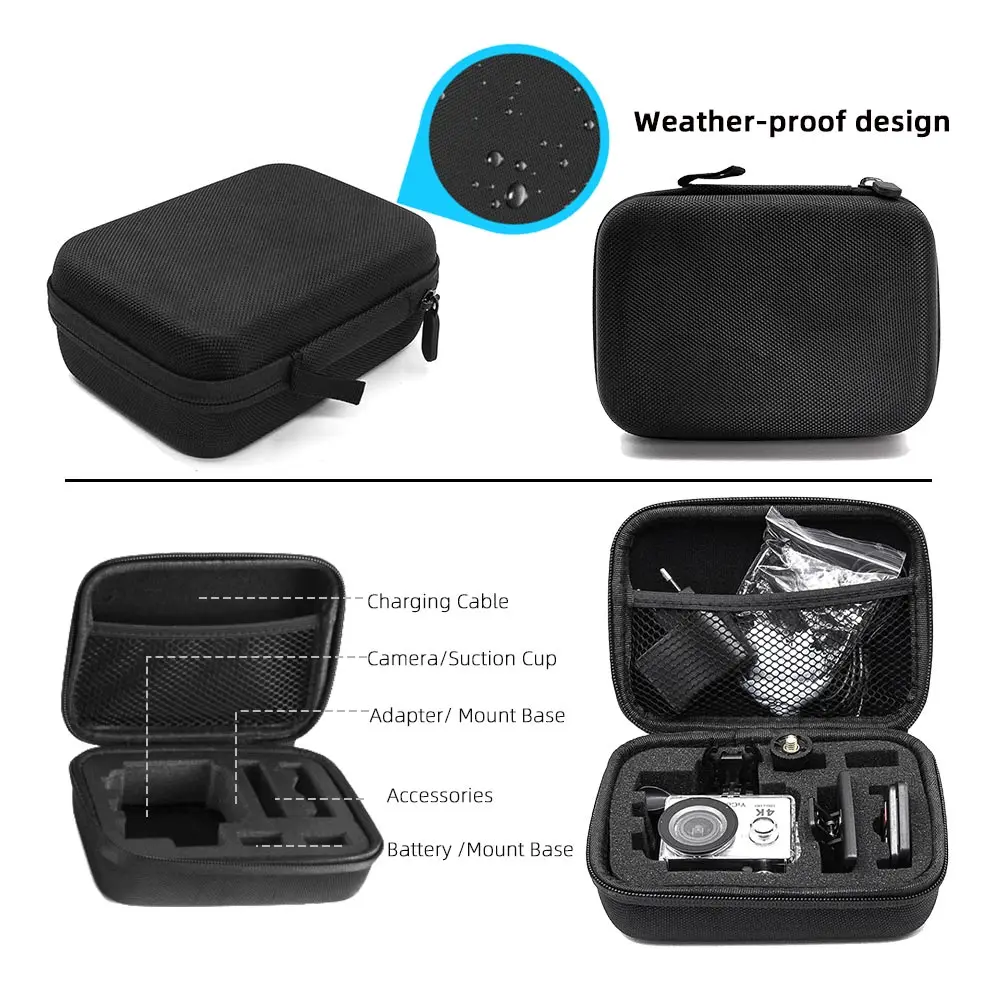 MountDog портативный чехол для переноски, Жесткая Сумка, аксессуары для спортивной камеры, анти-шоковая сумка для хранения для Go pro Hero 7 6 5 SJCAM Action camera