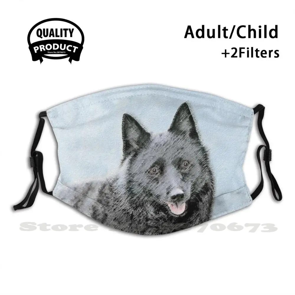 

Schipperke Fashion Mouth Masks Filter Adult Kids Face Mask Schipperke Shepherd Black Dog Puppy Cute Portrait Alpen Designs