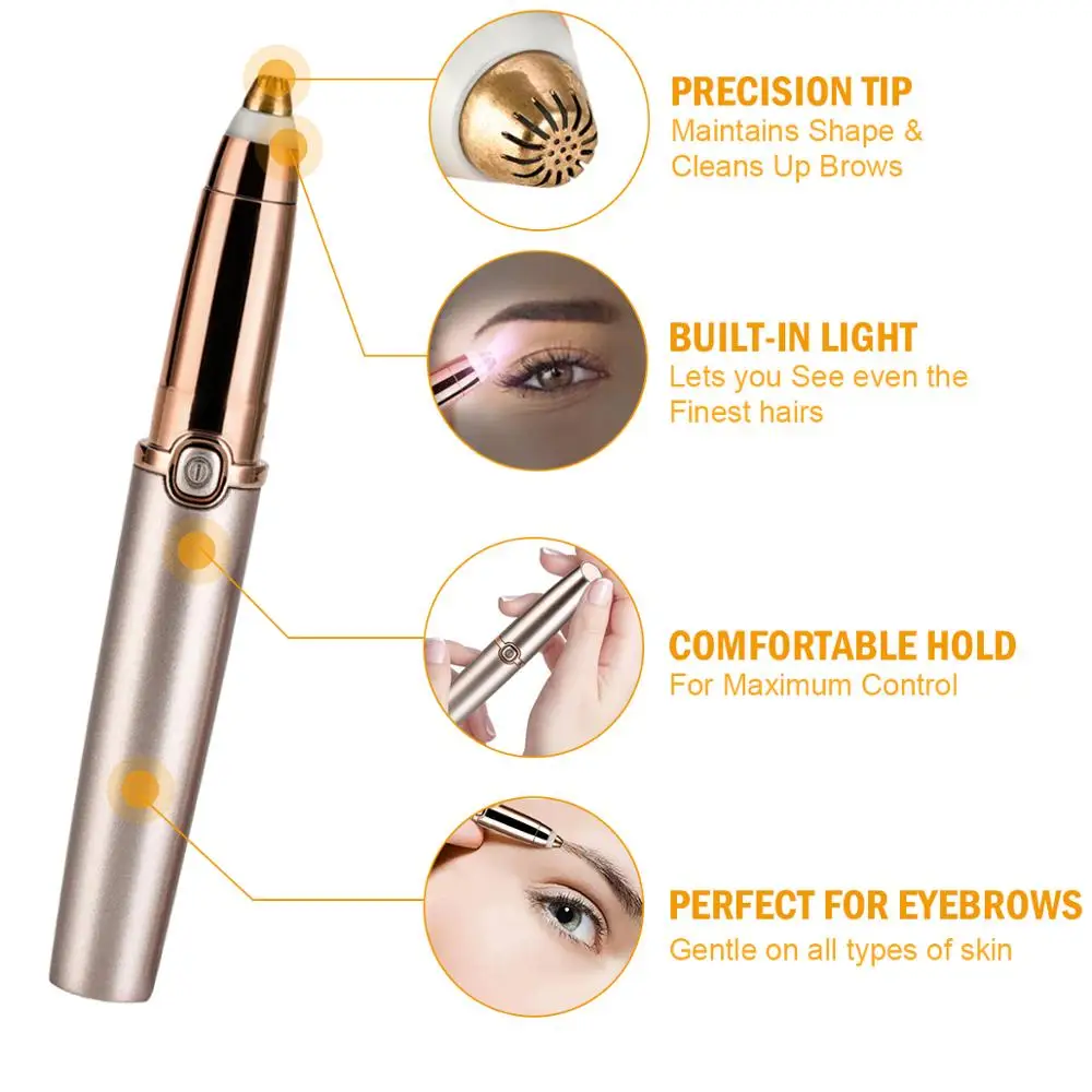 Перезаряжаемый электрический триммер для бровей безболезненный эпилятор мини