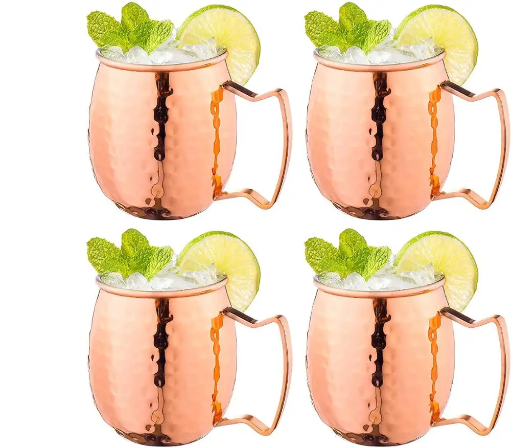 Moscow Mule Copper Mugs Classic Drinking Cup Set Home, Kitchen, Bar Drinkware Helps Keep Drinks