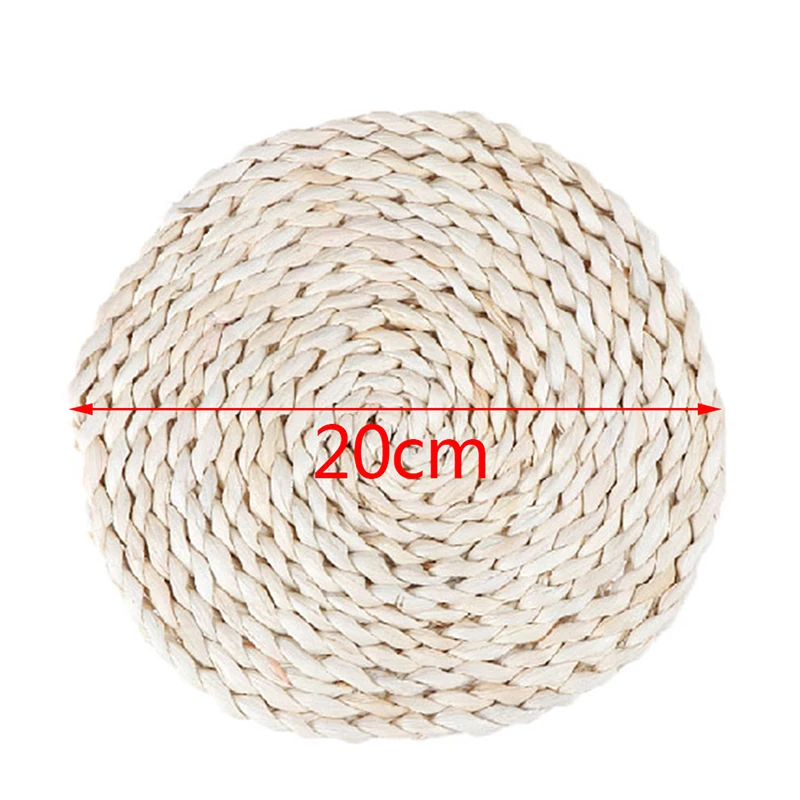 20cm Кукурузный меховой тканый обеденный стол коврик термос держатель круглые подставки кофе для чайной кружки столовые приборы Подставка под кружку - Цвет: 20cm