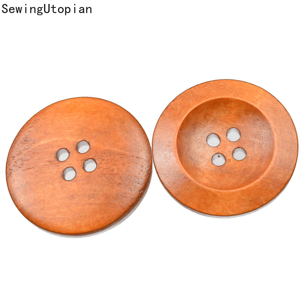 

50PCS 25MM 4 Holes Round Wooden Buttons Garment Sewing Accessories DIY Button Craft Scrapbooking Decoration
