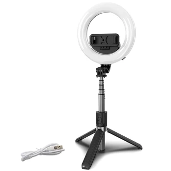 

Selfie Ring Light with Tripod Stand and Phone Holder,6.3inch Rechargeable LED Dimmable Ring Light Selfie Stick Tripod