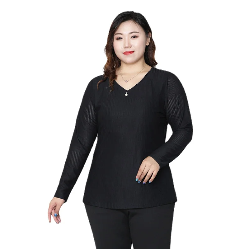 

V-Neck Casual Blouses Shirts Autumn Spring Elegant Long Sleeves Solid Tops Female Slim 4XL To 10XL Oversized Blusas Mujer T61129