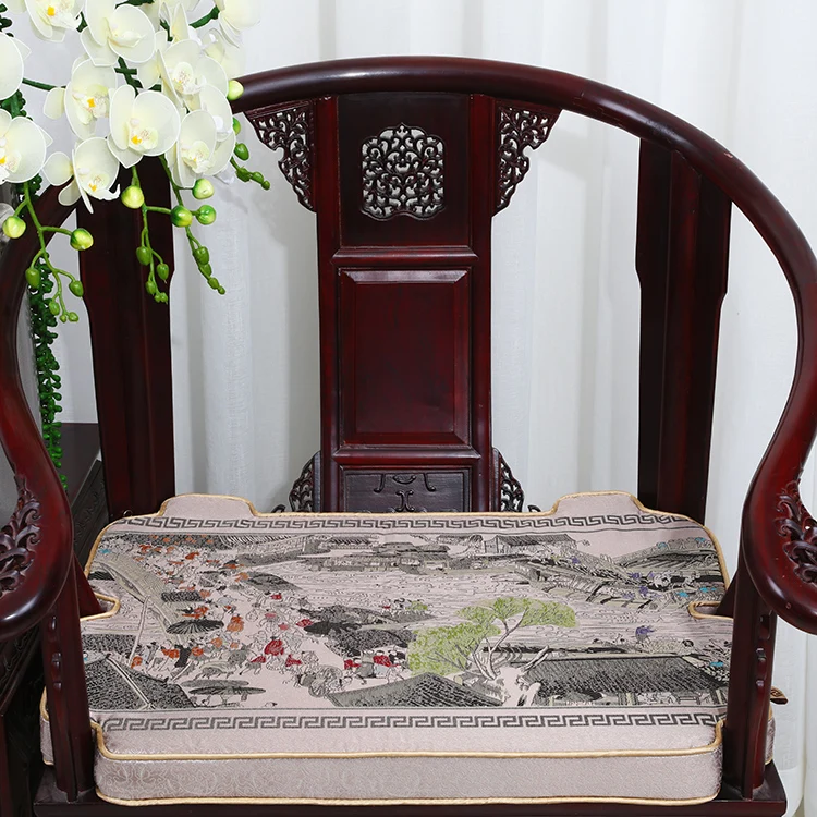 Толстый вогнутый стул подушка сиденье зазор Подушка цветочный китайский Шелковый стул подушки рождественские украшения для дома кресло зазор наполнитель мягкий коврик