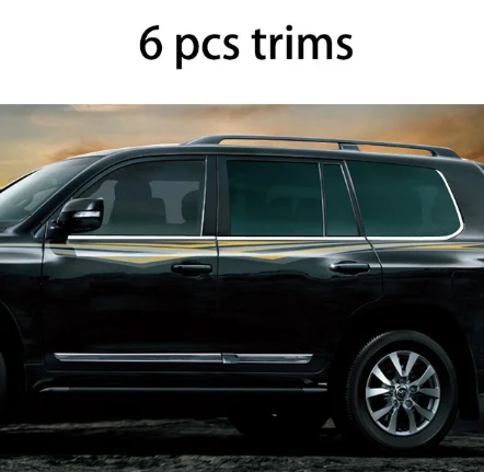 Нержавеющая сталь окна автомобиля планки для toyota land cruiser 2008 2009 2010 2011 2013 2012 - Цвет: 6 pcs trims