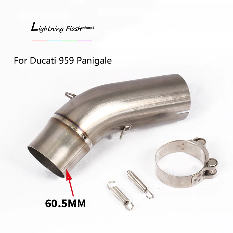 61mm Mid Pipe for Ducati 959 Panigale Motorcycle Exhaust Pipe Titanium Alloy Middle Connectting Pipe Slip On Original Catalyst - - Racext 19