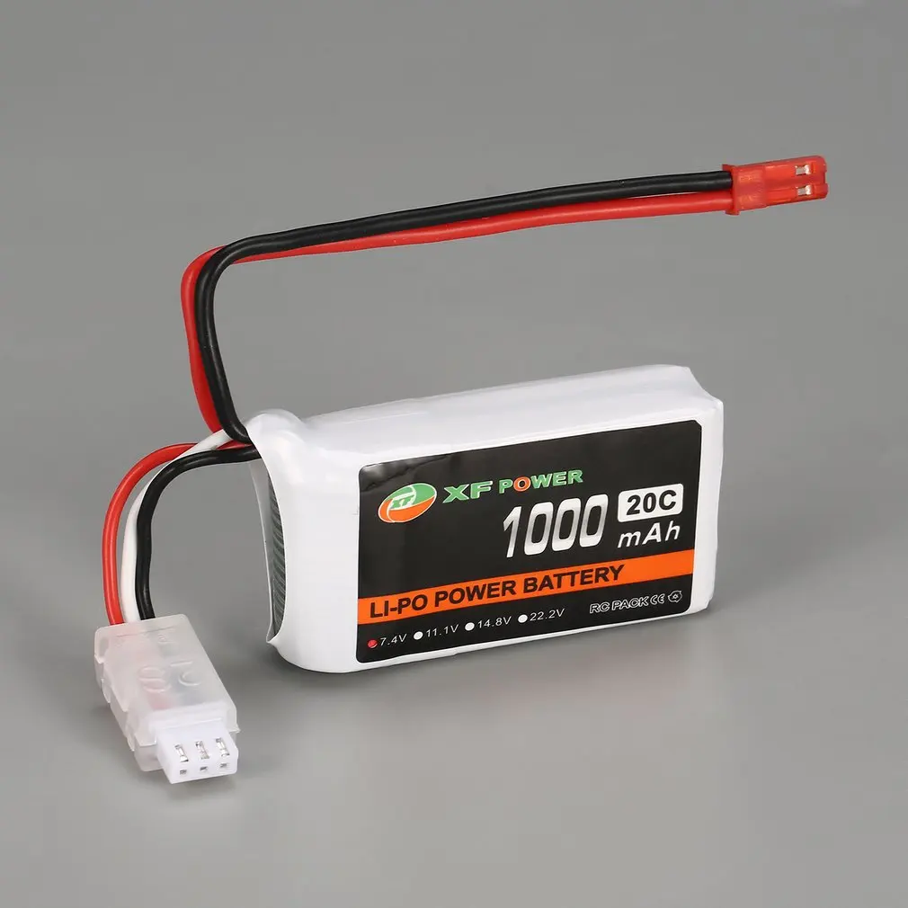 XF мощность 7,4 В 1000 мАч 20C 2S 2S1P Lipo батарея JST вилка перезаряжаемая для RC FPV гоночный Дрон вертолет модель автомобиля лодки