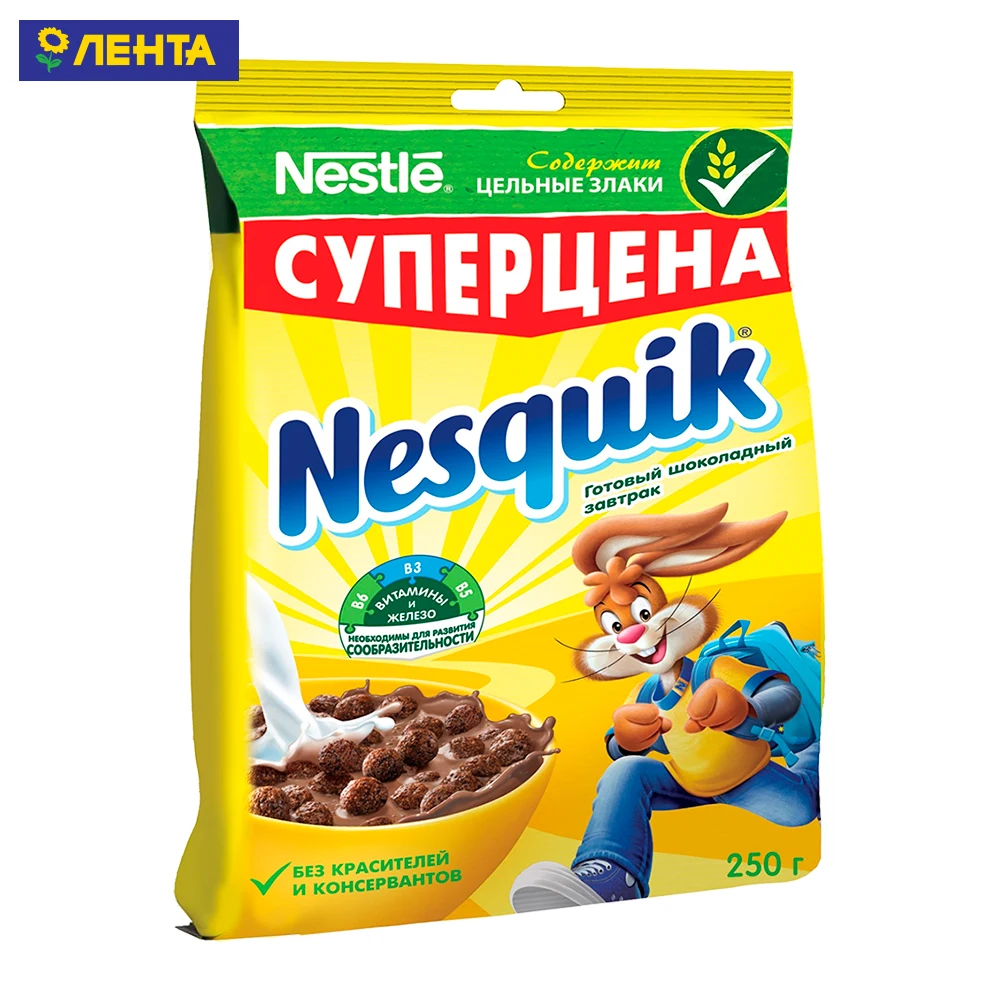 Nesquik shokoladniy завтрак corn&oats&Wheat balls chocol. s 0.25kg (4606272024094)