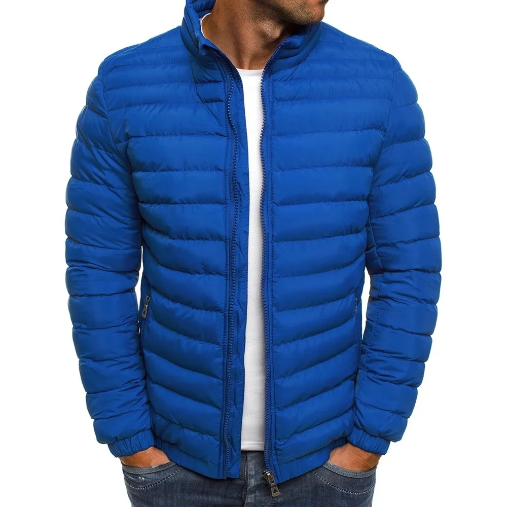 Trendy Parker Jacket Winter Jacket Men's Cotton Puffer Jacket Solid Color Large Size Jacket Zipper Street Wear Casual Jacke