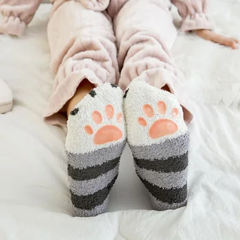 

Winter Warm Cat Paw Socks Non-slip Women Girls Sleeping Home Floor Thick Socks XIN-Shipping