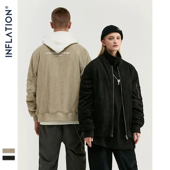 

INFLATION Polar Fleece Men Jacket 2020 Streetwear Oversize Polar Fleece Bomber Jacket Loose Fit Polar Fleece Men Jacket 9700W