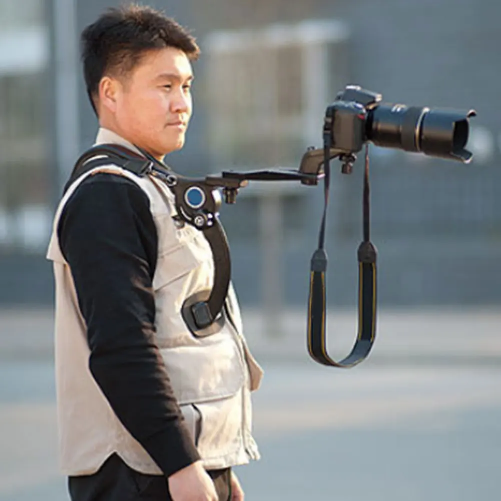 Наплечное крепление для видеосъемки Hands-free Защитная безопасность съемный регулируемый черный стабилизатор гибкий для DSLR камеры