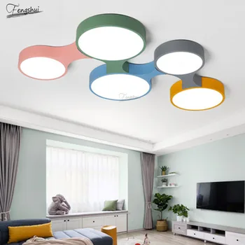 

Modern Creative Macaron LED Ceiling Lights Nordic Design Loft Living Dining Room Hanging Lamp Children's Room Bar Deco Luminaria